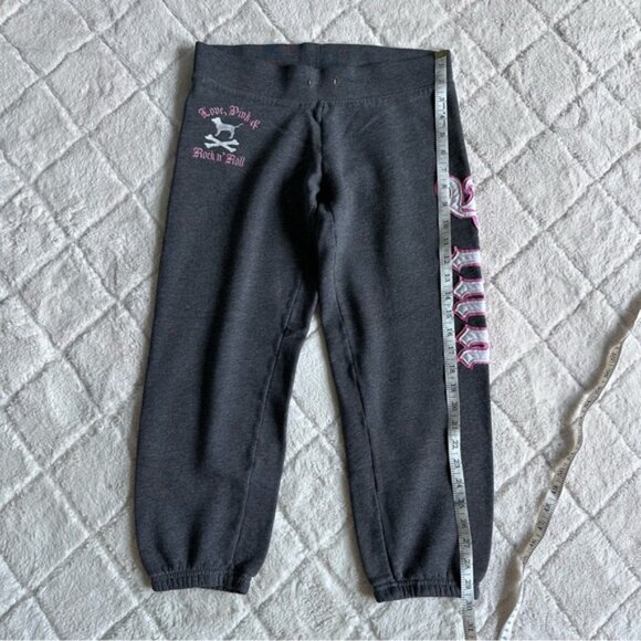 Victoria's Secret PINK | Vintage Grey and Pink Skull Joggers | Size Extra Small - Picture 10 of 12